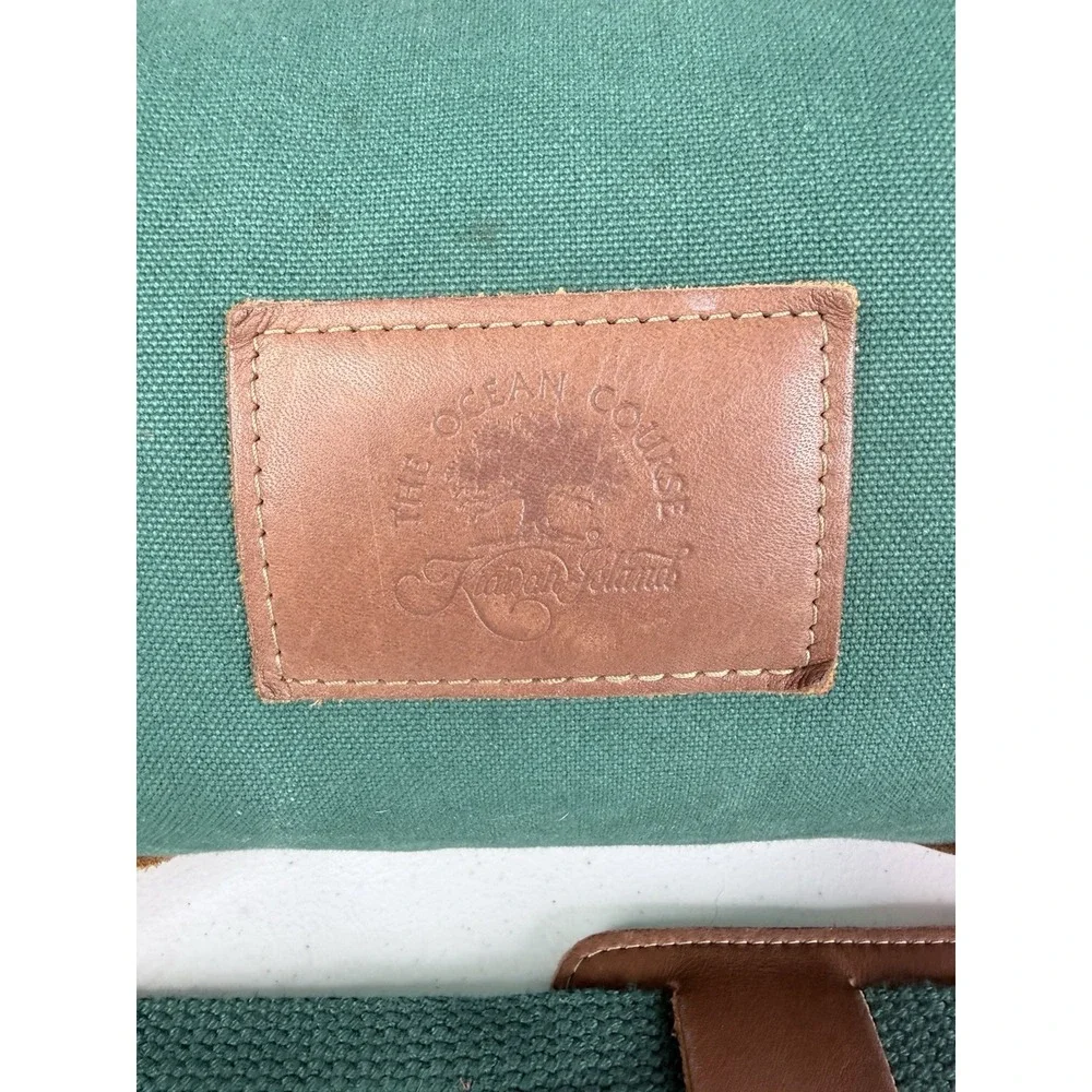 Vintage The Ocean Course Kiawah Island Green Canvas Leather Golf Duffle Bag